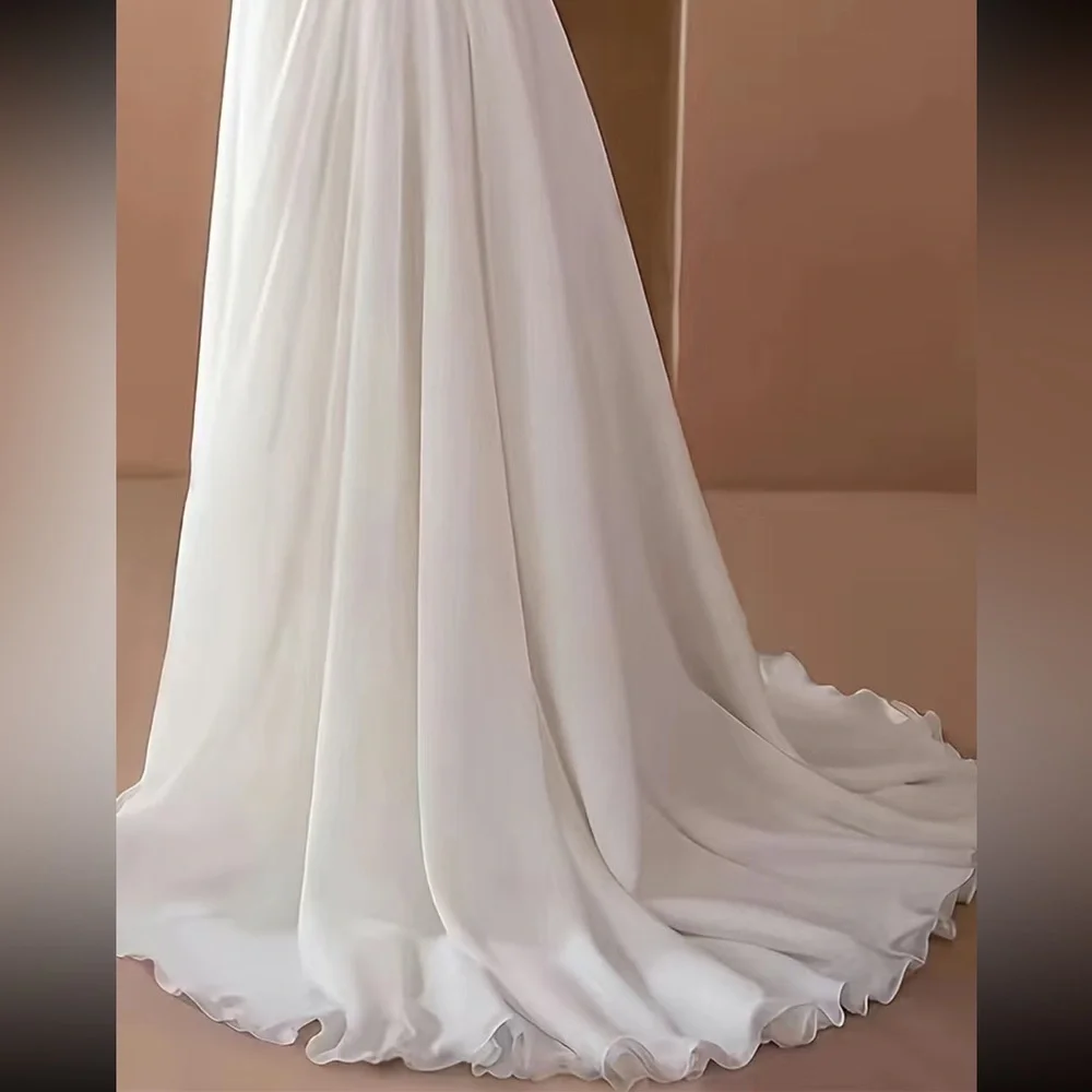 Luxe elegant off shoulder party formal wedding evening dress - Picture 3 of 6